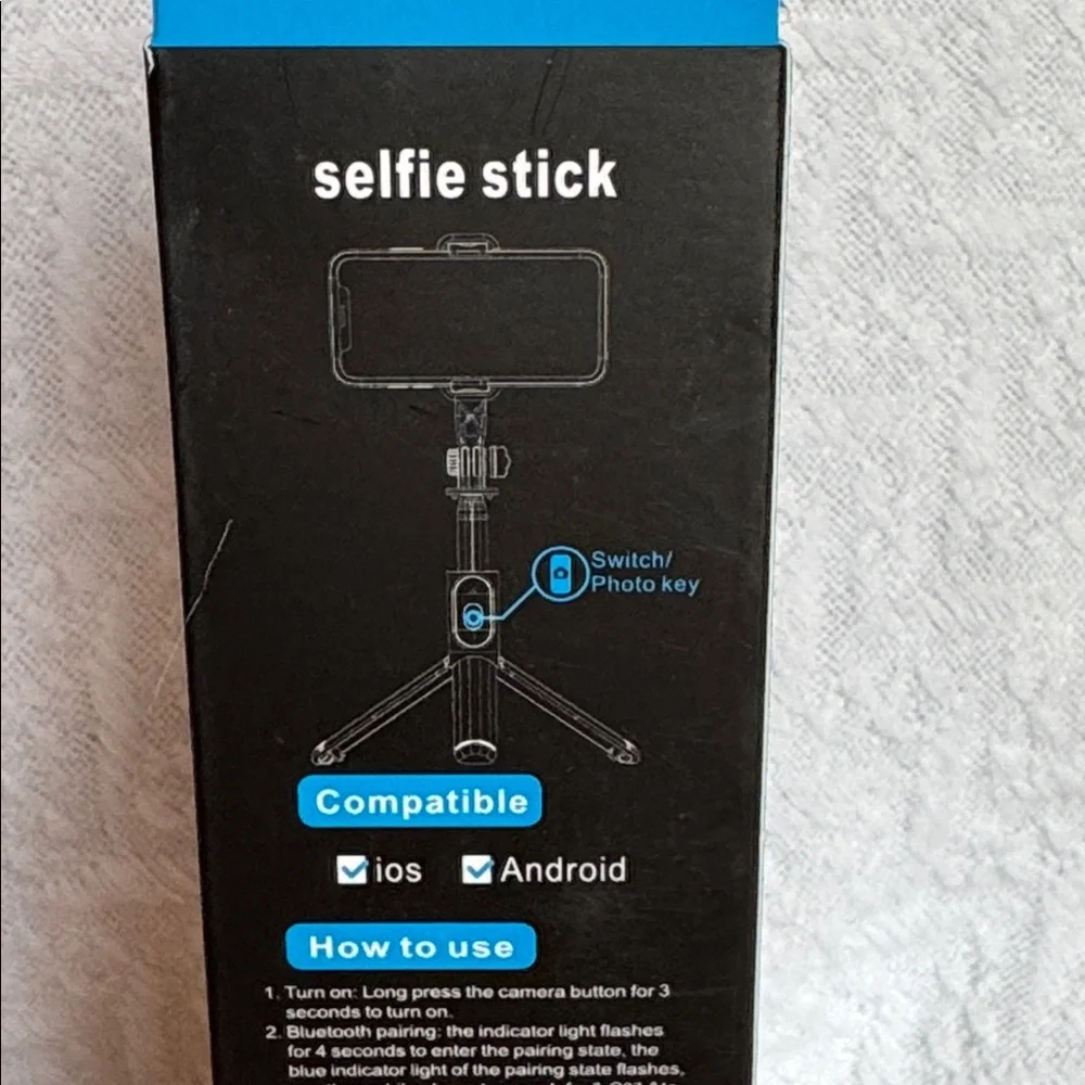 Selfie Stick Black Remote Control Tripod with Blue Tooth Connection